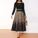Trendy Leopard Print Chic Career Dress