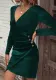 Spring And Winter Long-Sleeved V-Neck Sexy Pleated Bodycon Dress For Women