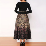 Trendy Leopard Print Chic Career Dress
