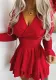 Spring And Winter Sexy V-Neck Lace Long-Sleeved Slim Waist Dress For Women