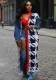 Patchwork Cardigan Fashion Pattern Casual Sweater
