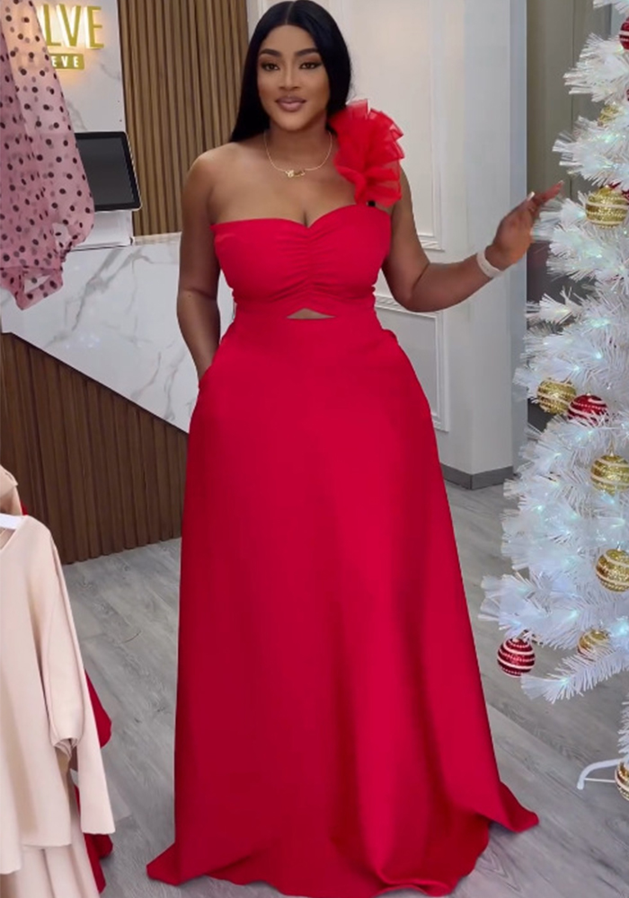 Sexy One shoulder evening dress main image 1