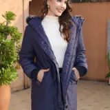Plus Size Women Autumn and Winter Hooded Warm Padded Jacket