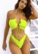Women Solid Bikini Lace-Up One Piece Swimwear