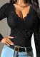 Women black sexy laceTop