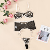 Women lace sexy mesh Lace-Up Backless garter bra Sexy Lingerie