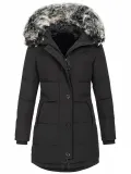 Plus Size Women Autumn and Winter Hooded Warm Padded Jacket