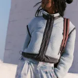 Women Stand Collar Outdoor Sherpa Cardigan Zip Jacket