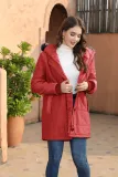 Plus Size Women Autumn and Winter Hooded Warm Padded Jacket