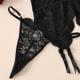 Women Cosplay Lace Mesh Embroidery Thin Sexy Lingerie