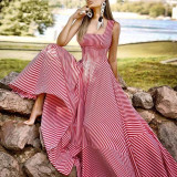 Women Summer Striped Sleeveless Dress