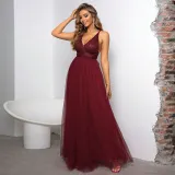 Women Sequin Patchwork Backless Dress