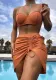 Women's Solid Color Three-Piece Bikini Swimsuit