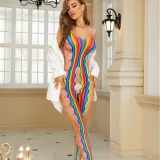 Sexy Lingerie Sexy Multi-Color Net Clothes Transparent Tight Fitting Jumpsuit Bodystockings