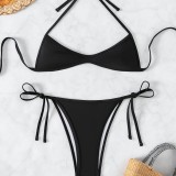 Solid Sexy Two Pieces Bikini Swimsuit