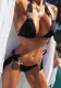 Sexy Solid Color Diamond Bikini Two Pieces Swimsuit