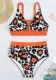 Plus Size Digital Print High Waist Two Pieces Bikini Swimsuit