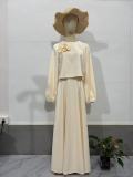 Spring Dubai Floral Lantern Sleeve Loose Dress Women's Skirt Two-Piece Set