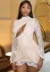 Women's Winter Fashion Sexy Hollow Lace Patchwork Long Sleeve Dress