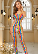 Sexy Lingerie Sexy Multi-Color Net Clothes Transparent Tight Fitting Jumpsuit Bodystockings