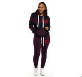 Sexy Hooded Contrast Stripe Slim Fit Two-Piece Tracksuit Set