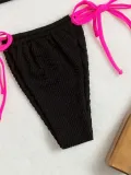 Sexy Halter Neck Lace-Up Two Pieces Swimsuit Women's Solid Color High Waist Triangle Bikini Swimwear