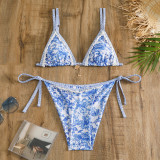 Ethnic Style Lace Two Pieces Bikini Swimsuit