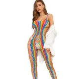 Sexy Lingerie Sexy Multi-Color Net Clothes Transparent Tight Fitting Jumpsuit Bodystockings