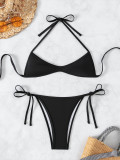 Solid Sexy Two Pieces Bikini Swimsuit