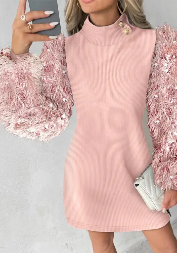 Women Sequined Long Sleeve Dress