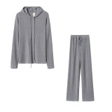 Spring Women Long Sleeve Loose Hooded Top and Pant Casual Two-piece Set