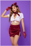 Women short skirt stewardess uniform temptation cos stewardess uniform Sexy Lingerie two-piece set