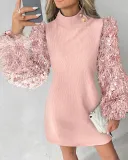 Women Sequined Long Sleeve Dress