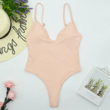 High Stretch Swimwear Women's Solid Color One-Piece Sexy Swimsuit
