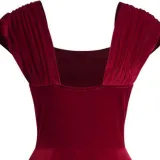 Women's Palace Style Retro Short Sleeve High Waist Chic A-Line Dress