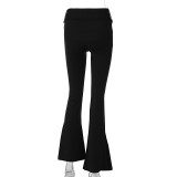 Winter And Spring Women's Sexy Fashion Trend Tight Fitting Slim Fit Mid-Waist Bell Bottom Pants