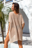 Summer Cover-Up Hollow Knitting Shirt Beach Holidays Bikini Sun Protection Clothing For Women