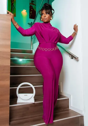 Women's Spring Chic Slim Half Turtle Neck High Waist Women's Jumpsuit