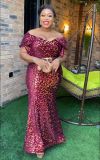 African Women's Clothing Plus Size Formal Party Dress Sequined Sexy Slim Dress