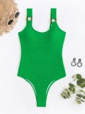 Sexy Jacquard One-Piece Swimsuit For Women Solid Color Tight Fitting Swimwear For Women