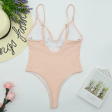 High Stretch Swimwear Women's Solid Color One-Piece Sexy Swimsuit