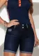 Women's Spring And Summer Contrast Color High Waist Tight Fitting Hot Denim Shorts