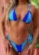 Sexy Crystal Diamond Color Patchwork Lace-Up Bikini Swimsuit Holidays Two Pieces Women's Swimwear