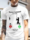 Men's Short Sleeve Basic Cartoon Print T-Shirt