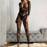 Women See Through Hollow Passionate Uniform One-piece Net Suit Temptation Sexy lingerie