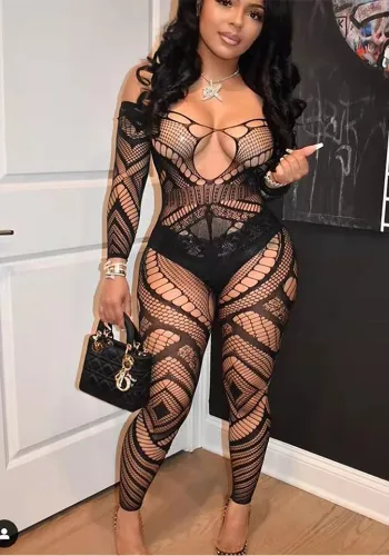 Women See Through Hollow Passionate Uniform One-piece Net Suit Temptation Sexy lingerie