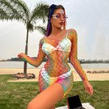Women Colorful Fishnet Beach Bikini Net Clothes