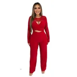Sexy Patchwork Hollow Wide Leg Jumpsuit