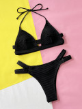 Sexy Solid Color Bikini Two Pieces Swimsuit