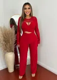 Sexy Patchwork Hollow Wide Leg Jumpsuit